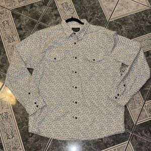 Gibson Men's Black and White Floral Button Down Shirt